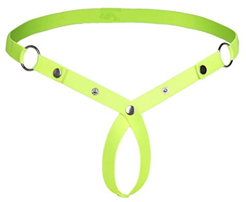 JFAN Männer Tanga Herren-O-Ring-Hohlslips Einstellbar String Tanga Unterwäsche Gelb