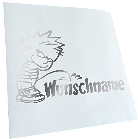 Kiwistar - Autoaufkleber - Aufkleber Piss on Wunschname 24x15 cm - Chrom - Pissmännchen, Laptop, Fahrrad, LKW, Motorrad Mehrfarbig JDM Decal Racing