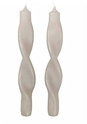 Broste Copenhagen Gedrehte Kerzen Twist in der Farbe Creme, aus Wachs hergestellt, 2 Stück, Maße: Höhe: 23 cm, Durchmesser: 2,4 cm, 40910070