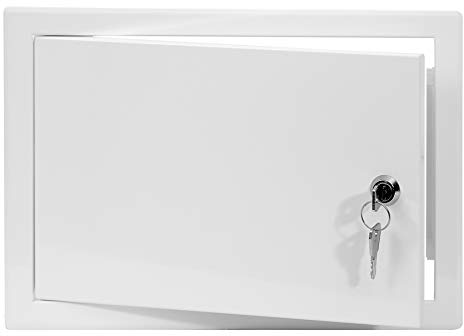 White Metal Access Panel 300mm x 200mm with Lock/Keys Inspection Door Flap