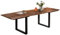 SAM Baumkantentisch 140 (220) x 90 cm Adina, Akazienholz nussbaumfarben & massiv, Esszimmertisch mit 2 Ansteckplatten, Mattschwarzes U-Metallgestell, Platte 26mm