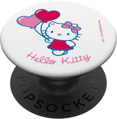Hello Kitty Luftballons in Herzform PopSockets Klebender PopGrip
