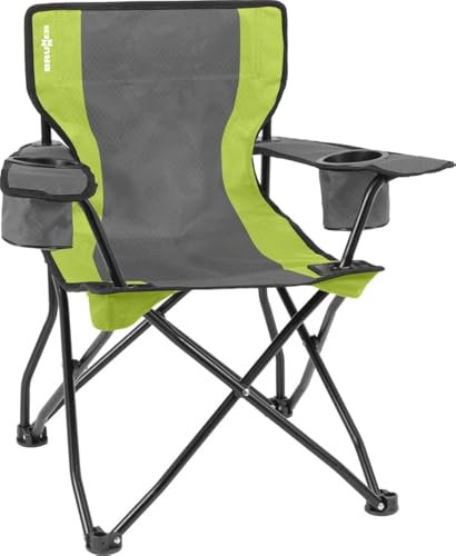 BRUNNER Campingstuhl klappbar mit Breiten Armlehnen, Kippschutzgestell, blau/schwarz, Kapazität 102 kg, Standard 0404038N.C70