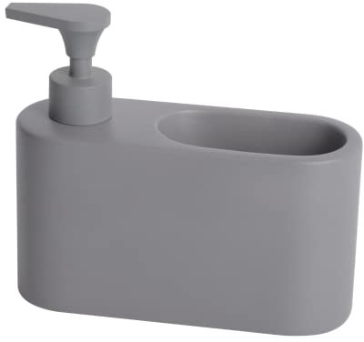 Kook Time Spülmittelspender für Küche, Matt Grau Keramik Seifenspender, Spüli Spender, Spülspender und Soap Dispenser, Ideal als Spülmittel Spender für Küche, 18 x 6 x 15.8 cm