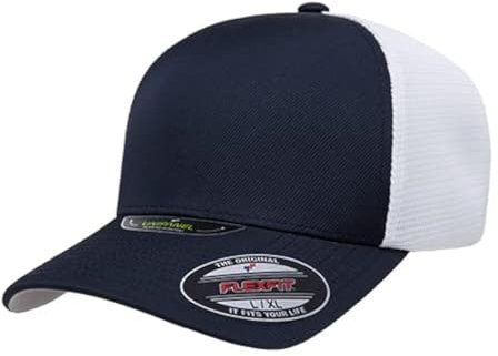 Flexfit Melange Unipanel Trucker Cap, True Navy/White, L/XL