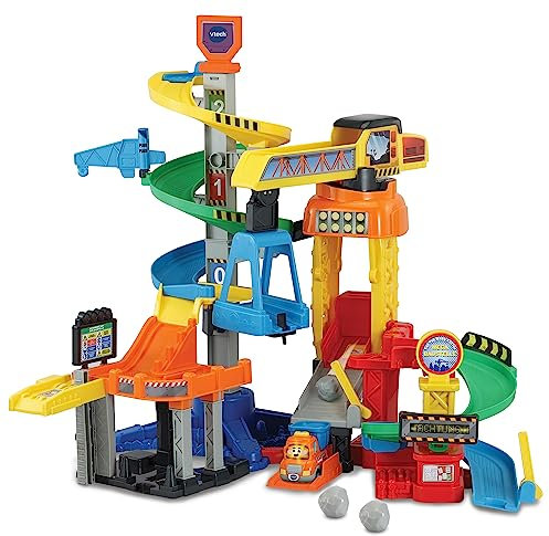 VTech TUT TUT Baby Flitzer - Mega Baustelle – Interaktives Spielset mit beweglichen Elementen, Melodien und Liedern und TUT TUT Baby Flitzer Kipplaster – Für Kinder von 1-5 Jahren