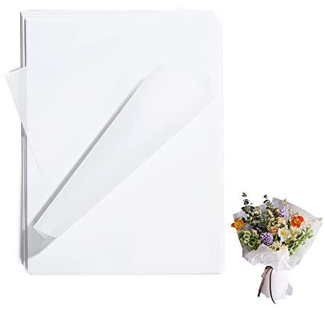 80 Blatt Seidenpapier Weiß, 50 X 70cm WeißEs Seidenpapier Verpackungsmaterial, Seidenpapier Weiß FüR Blumenstrauß-Verpackung, Pompon-Verpackung, Diy-Geschenkdekoration, Seidenpapier Zum Verpacken