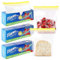 Yoosso 60Pcs Sandwich Bags, Freezer Bags 1L Medium Food Bags Zip Seal Reusable Ziplock Bags for Food Storage, Snacks, Fruits, Expandable Bottom, Transparent