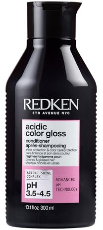 REDKEN Acidic Color Gloss Conditioner, der hilft, die Farbe zu verlängern und einen intensiven Glanz zu verleihen, für gefärbtes Haar, sulfatfrei, formuliert mit Acidic Shine Mischung aus Aminosäuren