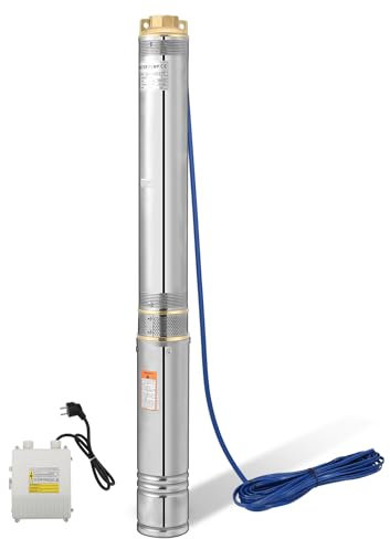 Cecaylie Pompe Immergée Pompe de Puits Submersible 1100W, Profondeur de pompage max. 70 m, Pression de 8,1 bars, pour les étangs d'irrigation de Jardin