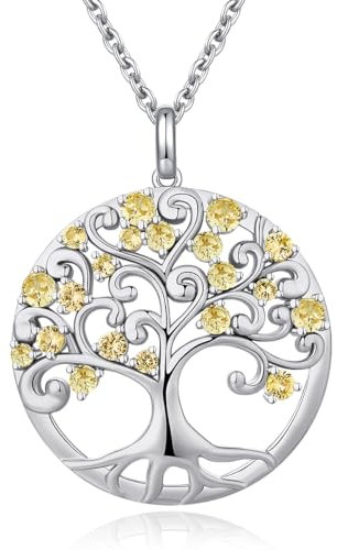 jiamiaoi Baum des Lebens Anh?nger Damen Baum des Lebens Kette Silber mit Rhinestein Baum des Lebens Halskette 925 Silberkette mit Baum des Lebens