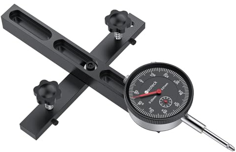 Neoteck 0–20 mm mekanisk jämförelse för bordssåg, 0,01 mm, upplösning, med anodiserad aluminiumstång, tre glidskenor, mekanisk urtavla, indikator för bordsågar-svart