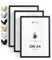 Heimlich® 3x Bilderrahmen DIN A4 21x30 cm Schwarz Holz Rahmen 3-Pack | Dokumentenrahmen 21x29,7 cm Klein Collage | Holzrahmen Holz-Bilderrahmen Echtholz | Picture Frame A4 Fotorahmen