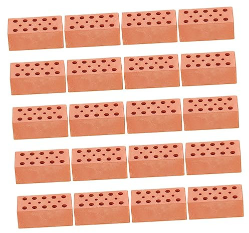 GLSTOY 20stücke Miniatur-Ziegel Form Simulations-Ziegel DIY Sandtisch Ziegelmodelle Miniatur-Garten Dekor Kompakt Und Einfach Zu Montieren