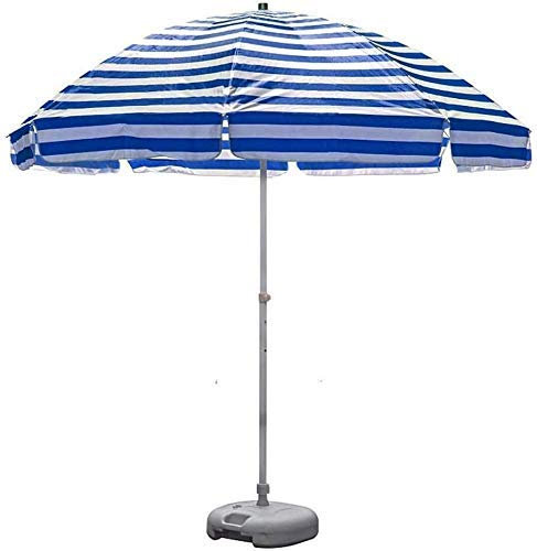 OOMRNV Parasol De Jardin Haut De Gamme, Parasol D'Extérieur De 2,4 M, Parasol De Table De Marché avec 8 Baleines Robustes Et Manivelle, Parasol De Plage Rayé Portabl