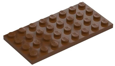 LEGO Plate Building Base 4 x 8, Part 3035 (Reddish Brown, 10, Bricks)