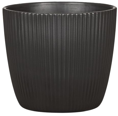 Scheurich Aura Blumentopf aus Keramik, Schwarz, 20,8 cm, H 18,5 cm