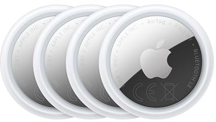 Apple AirTag in confezione da 4 ​​​​​​(seconda generazione): utile per localizzare portachiavi, portafogli e molto altro; funziona emettendo un suono; si configura con un semplice tap da iPhone o iPad
