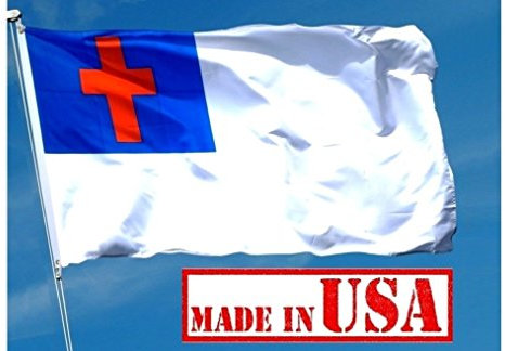 US Flag Factory - Christliche Flagge (genähtes Kreuz) – 100 % amerikanische Herstellung – Outdoor SolarMax Nylon – Premium-Qualität.