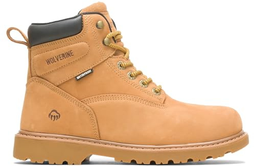 Wolverine Men’s Floorhand Waterproof 6” Steel-Toe Work Boot, Wheat, 10