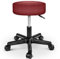 TRESKO Rollhocker höhenverstellbar Weinrot | Drehhocker 10 cm Dicke Polsterung | Arbeitshocker 360° drehbar | Hocker