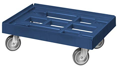 Transportroller für Kisten 60 x 40 cm mit 4 Lenkrollen in blau