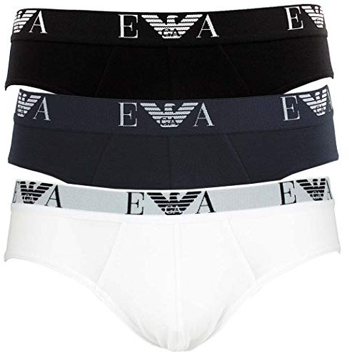 Emporio Armani CC715 Brief Herren Slips 3er Pack L Weiss/Schwarz/Blau (56110)