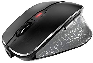 CHERRY MW 8 ERGO, Kabellose Maus mit Ergonomischer Daumenauflage, Bluetooth- oder 2,4 GHz Funkverbindung, Optimiert für Rechtshänder, Wiederaufladbar, Schwarz