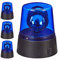 4 x LED Blaulicht, Rundumleuchte mit drehendem Reflektor, Partybeleuchtung zum Hinstellen, batteriebetrieben, blau