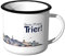 JUNIWORDS Emaille-Tasse, Guten Morgen Trier, Skyline Nachtlichter, Schwarzer Tassenrand