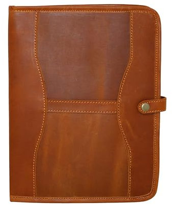 HG-LTHR Dossier Portefeuille Porte-documents Portfolio En Cuir Agenda D'affaires Professionnel A4 Fermeture Éclair organiseur Compatible avec Ipad Pro 33 cm