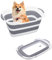 Baignoire pliable multifonction de 27 L pour animal domestique avec bouchon de vidange pour bain, douche, gain de place, intérieur ou extérieur, pour chiot, petits chiens, chats (gris)