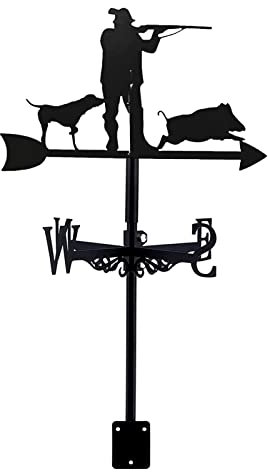 EICOFF Girouette décorative, girouettes pour Chasseur de Toit et Son Chien girouette Jardins extérieurs indicateur de Direction du Vent Fer Art girouette revêtement Maisons Patio pelouses