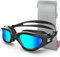 ZIONOR Schwimmbrille, G1SE Schwimmbrille für Herren und Damen mit UV-Schutz Antibeschlag Komfort Profi Schwimmbrille, A3-gold Lens Allblack Frame