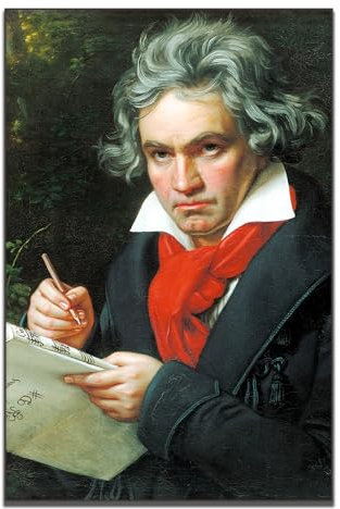 OKRA Ludwig Van Beethoven Das Gemälde-Porträt-Poster beim Erstellen von Missa Solemnis, Retro, klassisches Raum, Musikposter, ästhetische Wanddekoration, ungerahmt (30 x 45 cm)