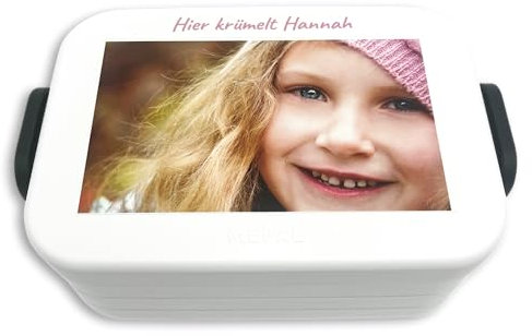 MEPAL Brotdose für Kinder – 900ml – Lunchbox mit Fächern, auslaufsicher – Brotdose mit Foto personalisierbar – robust, BPA-frei – Bento Box weiß – ideal für Schule, Kindergarten – 18,5 x 12 x 6,5cm