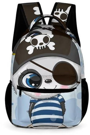 MQSSYOA Schulranzen Pirat Umhängetasche Rucksack Reisetasche Tagesrucksäcke Büchertasche Für Jungen Mädchen Studenten