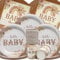 Doyomtoy Boho Baby Shower Partygeschirr,60Stück Baby Shower Papiergeschirr Set - Pappteller Papiertücher Papiertassen Für Babyshowerparty Deko,Junge Mädchen Party Partyzubehör Set (20 Gäste)