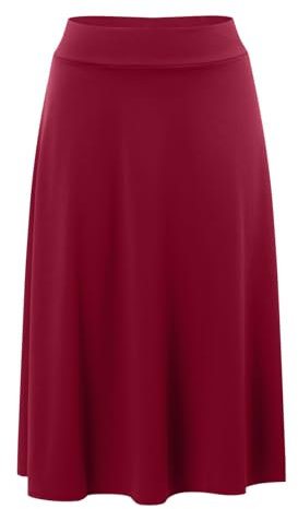 Bastwahl Sommerröcke Damen Leicht Und Luftig A-Linie Röcke Knielang Freizeitrock Casual Strandkleider Elastischer Yoga Rock Wickel Damenrock Luftige Bund Skirt