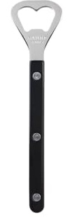 SABRE PARIS - Bottle Opener 16.3 cm - Bistrot Collection - Perfect for ppening Beer Bottles - Stainless Steel & Nylon - Dishwasher Safe - Black - Brilliant Finish