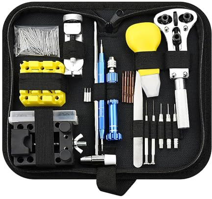 Uhrenwerkzeuge Set - Uhrenwerkzeug für Uhr Reparatur 148-tlg Uhren Batteriewechsel und Armbandkürzung inkl Uhrenöffner Federstegwerkzeug Stiftausdrücker Schraubendreher