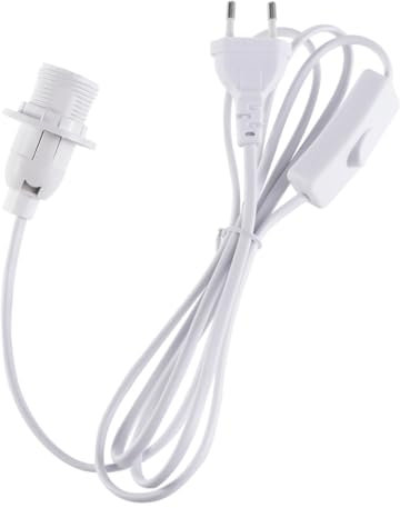 KONTONTY Rallonge Lumière 1,8 m Variateur Lumière, Interrupteur à Bascule, Douille Ampoule E14, Câble Résistant Au Feu, Usage Intérieur Pour Chambre Salon La Cuisine, Extension Câble Éclairage