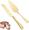 GIUSOBG Ensemble de Couteaux à Gâteau en Acier Inoxydable 2 Pièces Spatule Patisserie Lavable au lave-Vaisselle Coupe Gateau Patisserie Pour la Pâtisserie Maison, les GoûTers, Les Fêtes (Or)