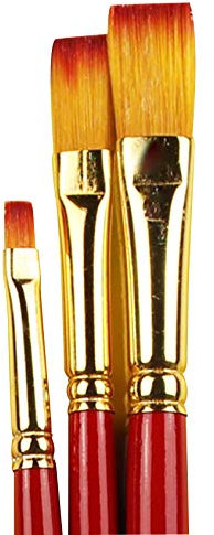 Lot De 3 Pinceaux d'art - Plat N°0 - Plat N°6 - Plat N°8 - Amt