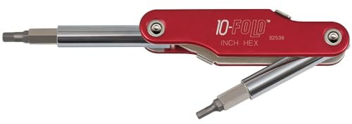 Klein Tools 32538 10-Fold Screwdriver/Nut Driver, Fractional Hex , Red