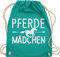 Turnbeutel Rucksack - Taschen - Pferde Mädchen - Pferdemädchen - Unisize - Türkis - pferdetaschen stalltasche pferd pferdeliebhaber fjordis beutel reiterzubehör pferdebeutel reiten ich geh