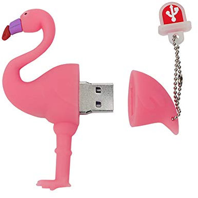 LEIZHAN Clé USB Silicone 32Go,Flash Drive USB 2.0 Dessin Animé Animal Flamant Pendrive Mignon Idéal Cadeau pour Enfant