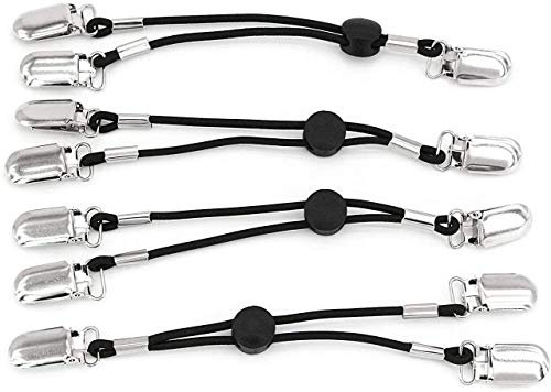 SCHEFFLER-Home Tendeurs élastiques/Set de 4 / Tendeurs draps housses réglables en noir avec clips métalliques et élastique rond pour housses de chaises, nappes et draps