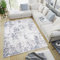 TAPISO Sky Teppich Kurzflor Modern Creme Blau Grau Ornament Karo Meliert Design Vintage Wohnzimmer Schlafzimmer 3D Effekt ÖKOTEX 200 x 300 cm