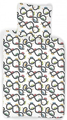 Autos Baby-Bettwäsche-Set Bettbezug 100x135 cm + Kopfkissenbezug 40x60cm Klein-Kinderbettwäsche, Baumwolle